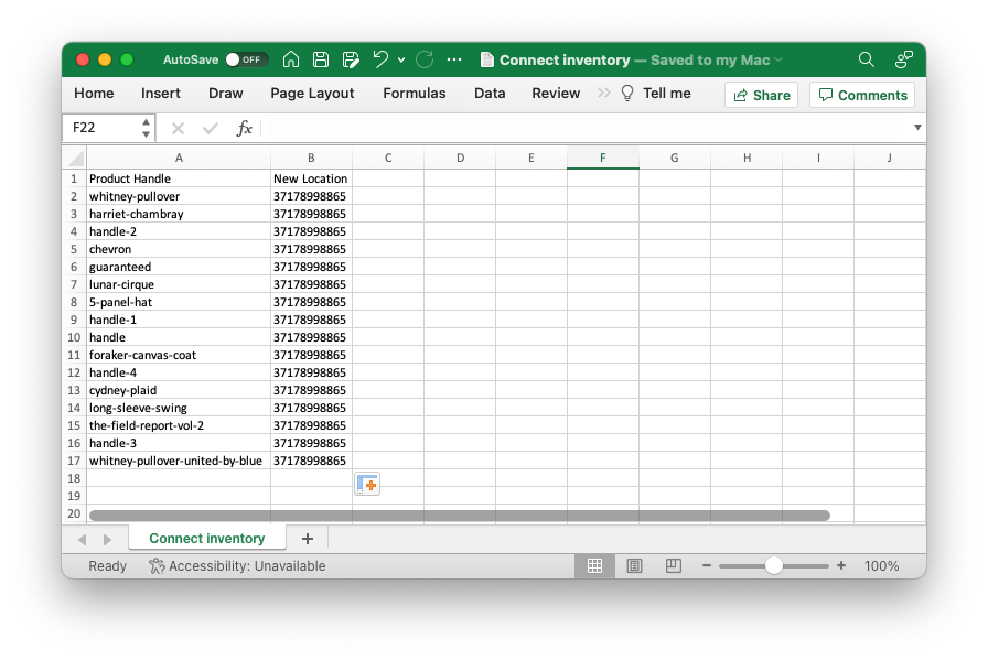 Connect inventory locations in Shopify